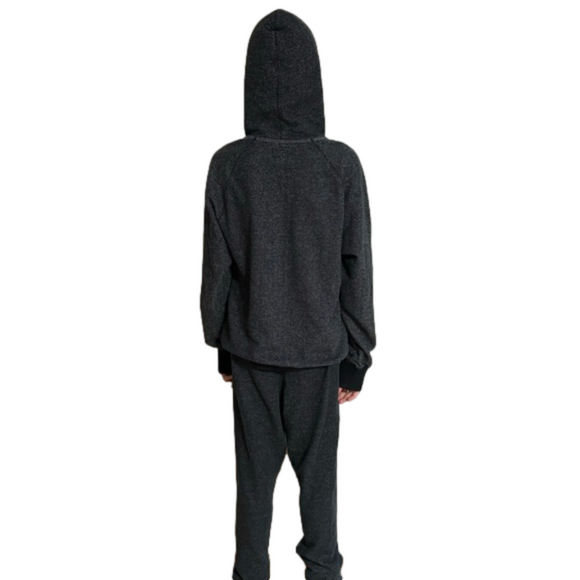 ROOTS Dark Grey Men’s Small Salt & Pepper 2 Piece Jogging Suit Hoodie Sweatpants - Picture 3 of 13